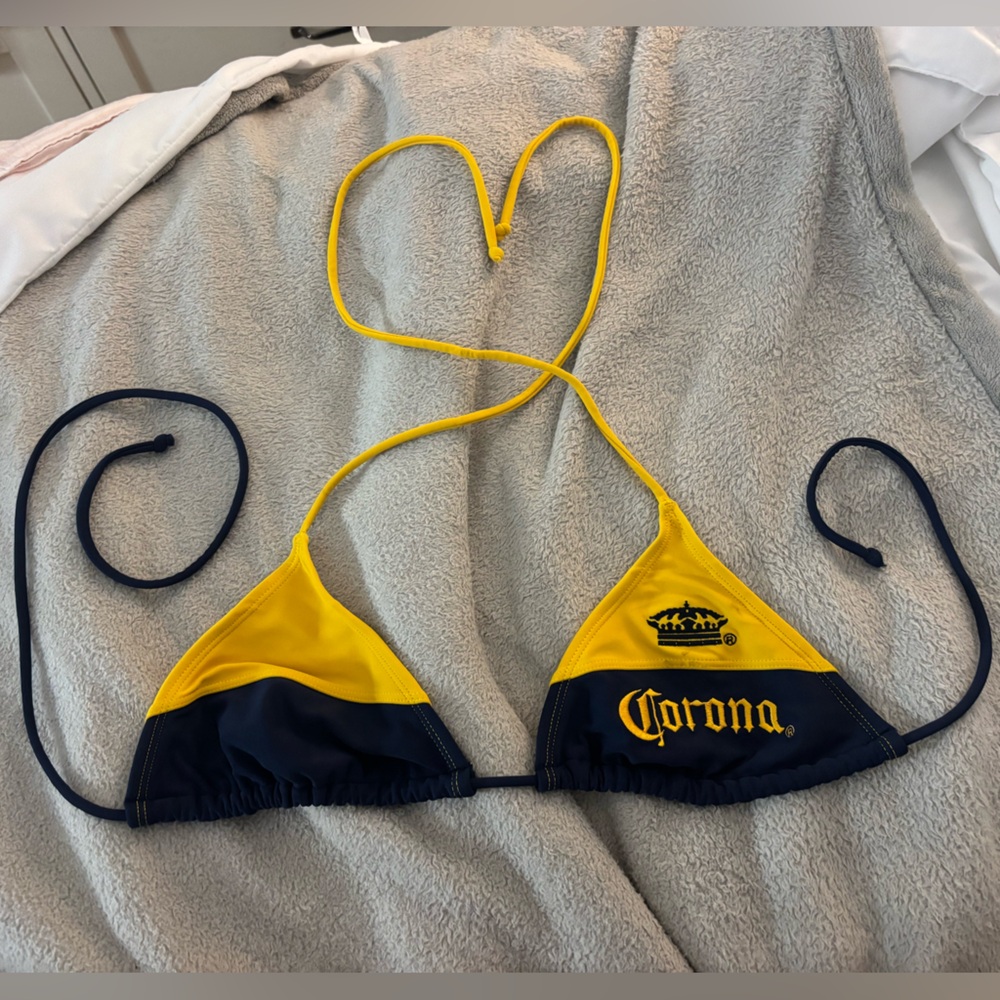Corona Navy and Yellow Bikini Top